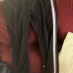 Women's Black Track Pants with Side Stripe